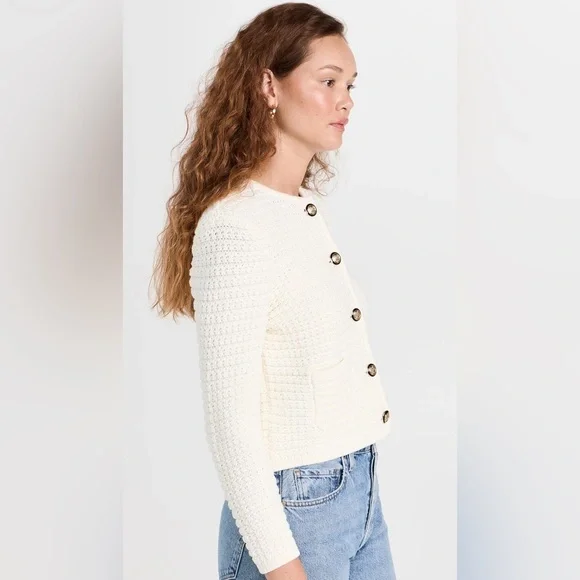 ba&sh Cream Button-Up Cardigan - Picture 5 of 15